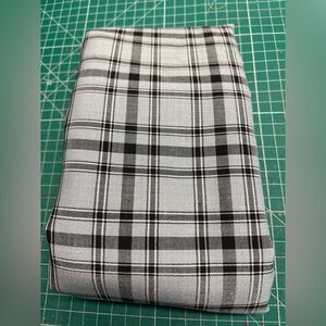 Black and Gray Blue Plaid Wool Blend Fabric